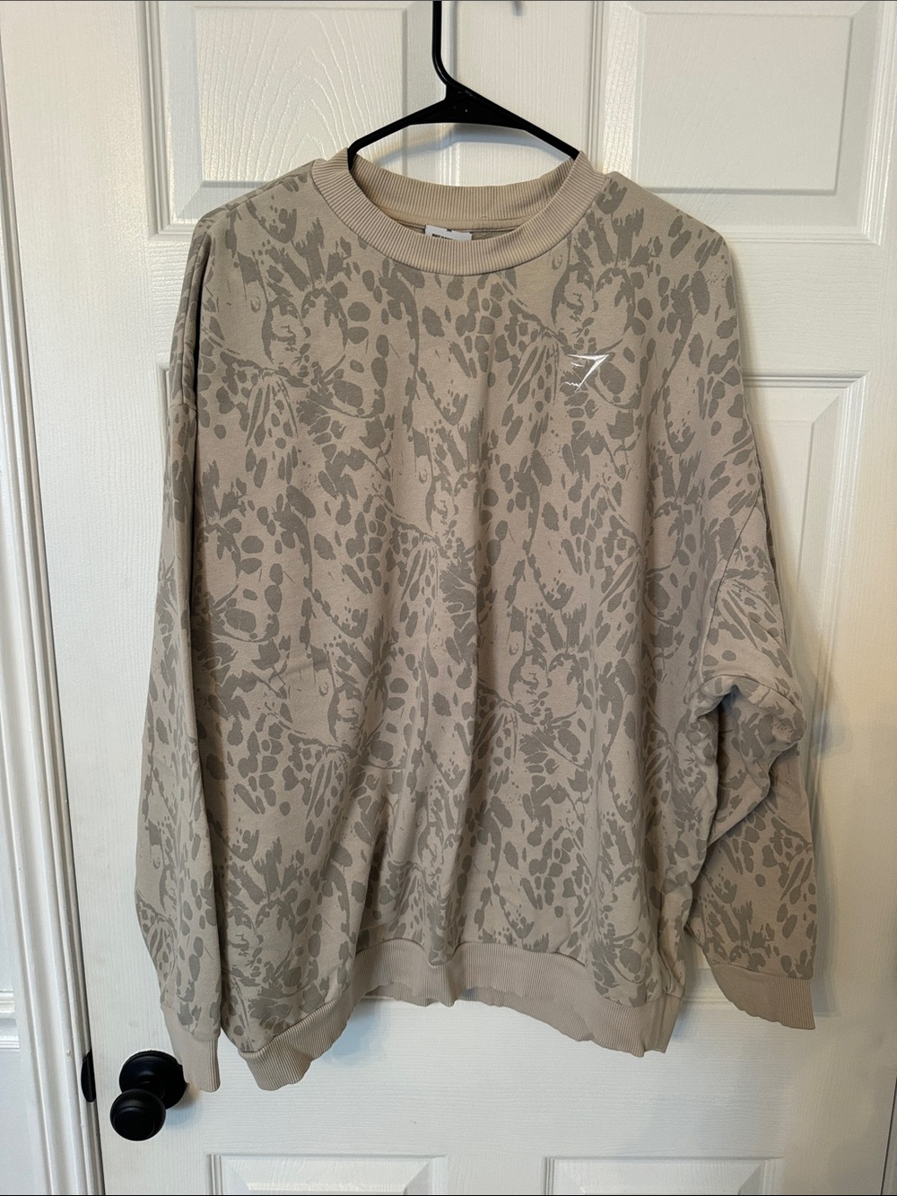 Gymshark oversized Taupe Animal-Print Crewneck Sweater